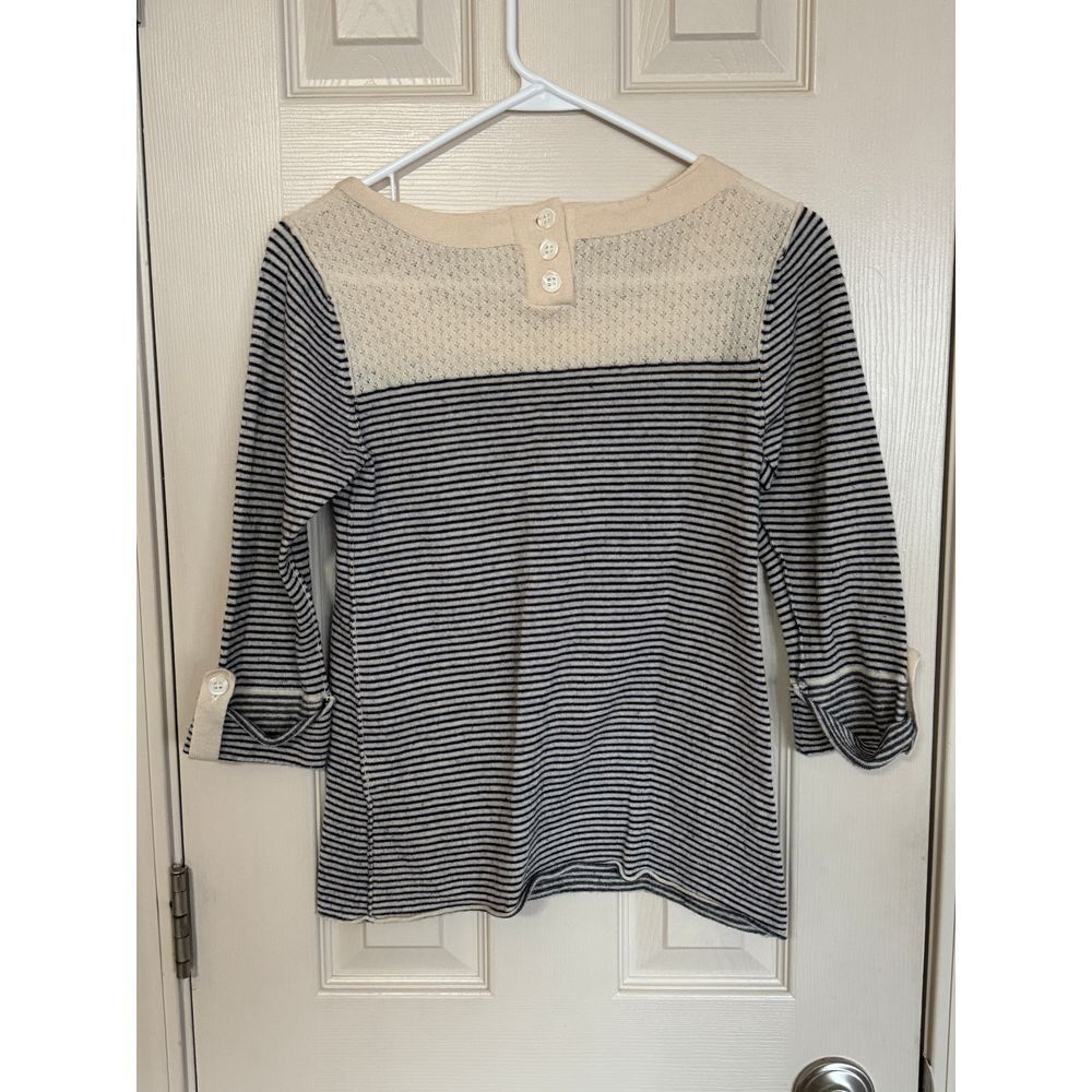Rebecca Taylor Embellished‎ Merino Wool Striped Sweater top Sz small /r1 - Picture 3 of 7